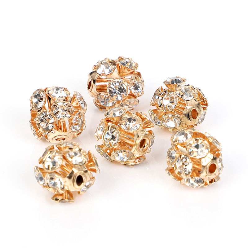 Cuentas al por mayor 20pcs/paquete de metal de 6-8 mm de metal diamante bayberry bola de bola de taladro oly-bds-ht002